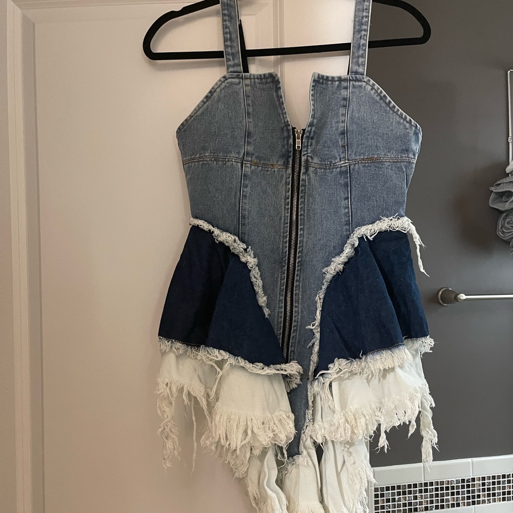 Denim corset zip top….(SOLD)